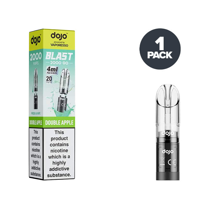 Double Apple Vaporesso Dojo Blast 2000 Go Pod and Box
