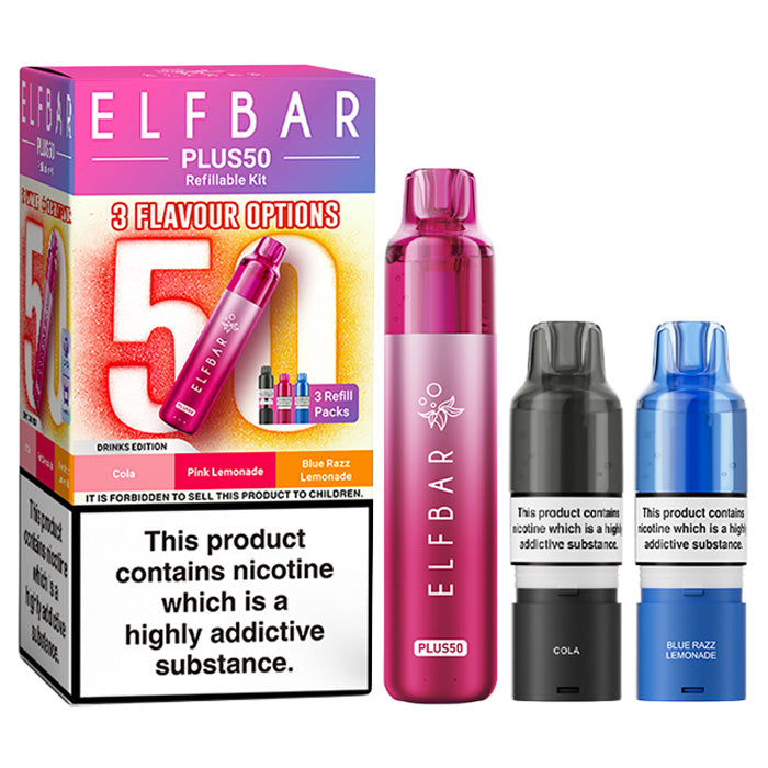 Drinks Edition Elf Bar Plus 50 Prefilled Pod Kit and Box