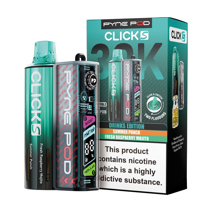 Drinks Edition Pyne Pod Click S 30K Pod Kit and Box