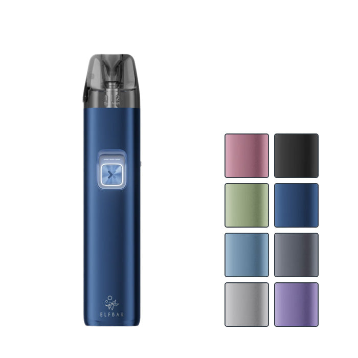 Elf Bar ELFX 2 Pod Kit with eight squares showcasing all available colours
