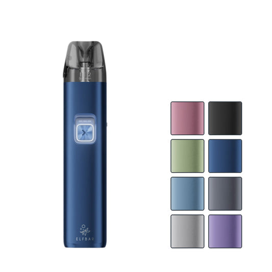 Elf Bar ELFX 2 Pod Kit with eight squares showcasing all available colours