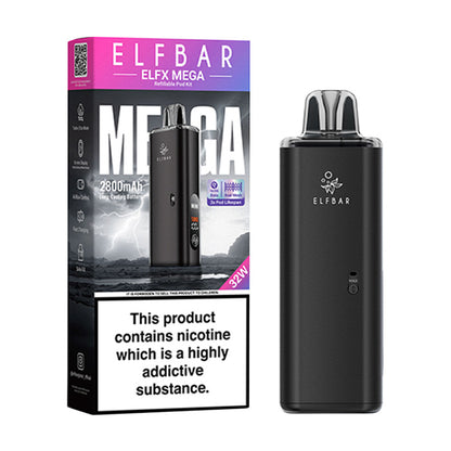 Black Elf Bar Elfx Mega Pod Kit and Box