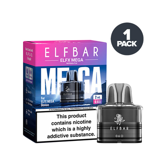 0.6Ω Elf Bar Elfx Mega Replacement Pods and Box