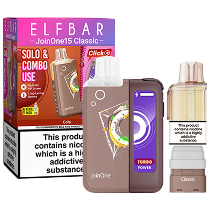 Cola Elf Bar JoinOne 15 Prefilled Pod Kit and Box