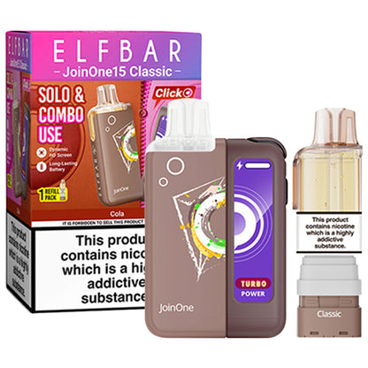Cola Elf Bar JoinOne 15 Prefilled Pod Kit and Box