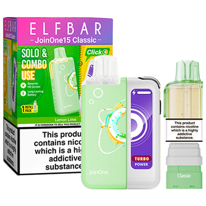 Lemon Lime Elf Bar JoinOne 15 Prefilled Pod Kit and Box