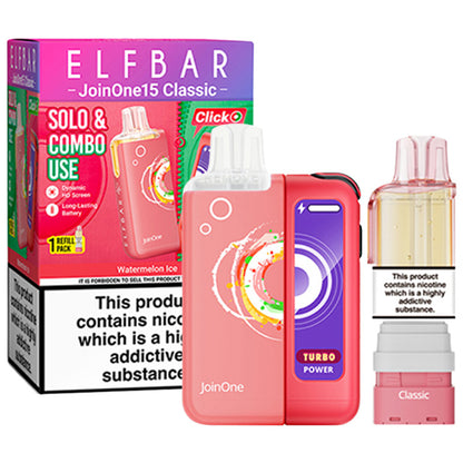 Watermelon Ice Elf Bar JoinOne 15 Prefilled Pod Kit and Box