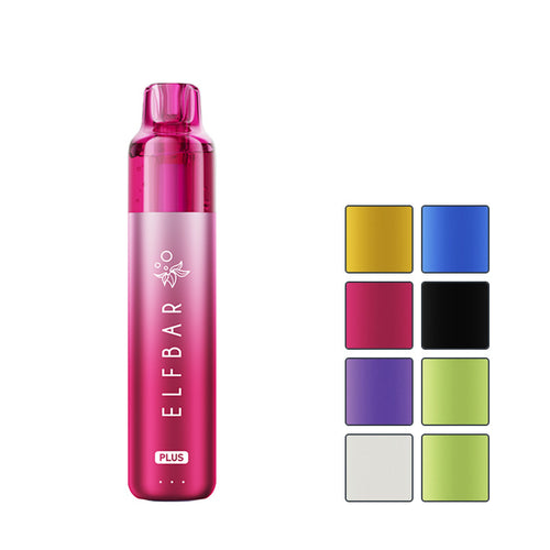 Elf Bar Plus 12 Kit with eight squares showcasing eight out of the fifteen available flavours