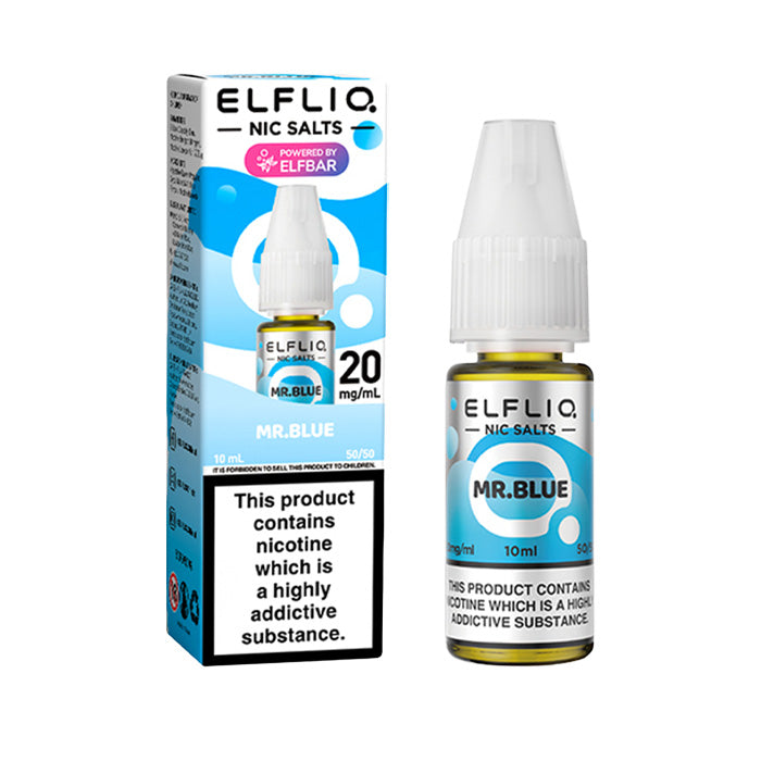 ELFLIQ Mr Blue 10ml Nic Salt E-Liquid and Box