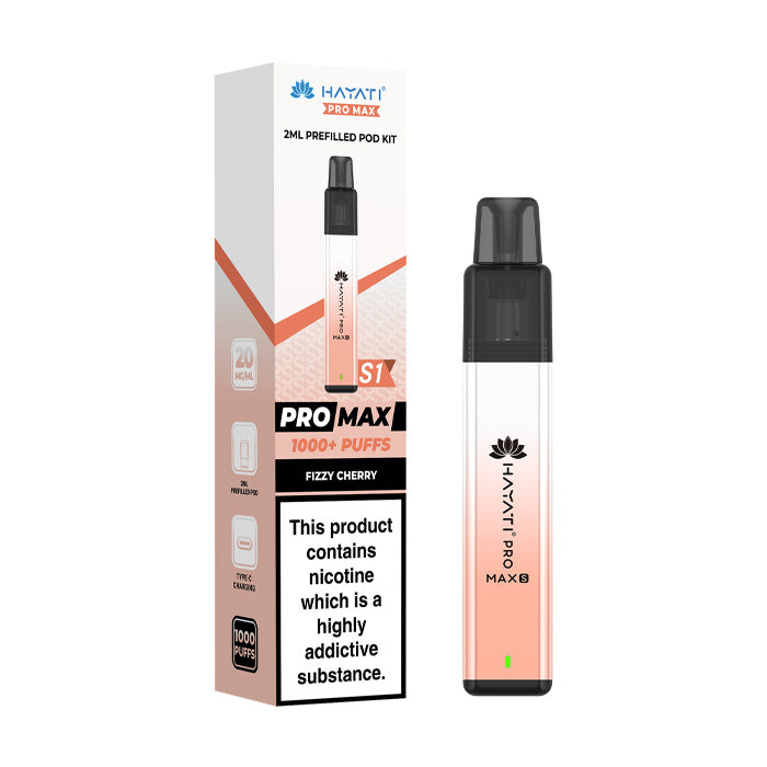 Fizzy Cherry Hayati Pro Max S1 Prefilled Pod Kit and Box