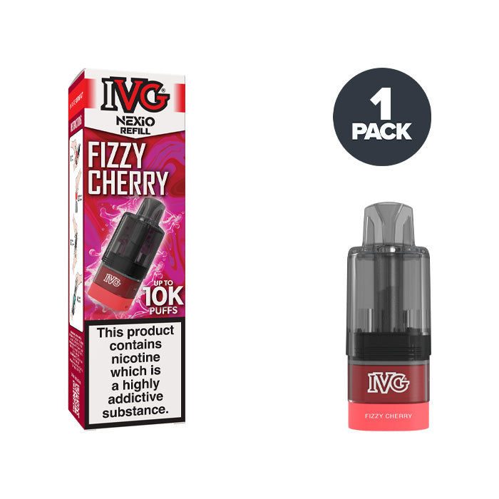 Fizzy Cherry IVG Nexio Refill Pack and Box