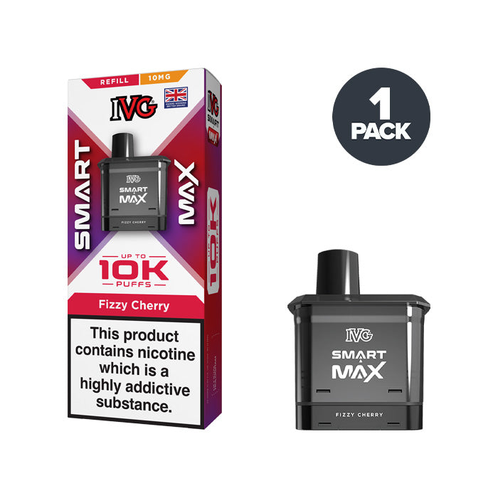 Fizzy Cherry IVG Smart Max 10mg Refill Pack and Box