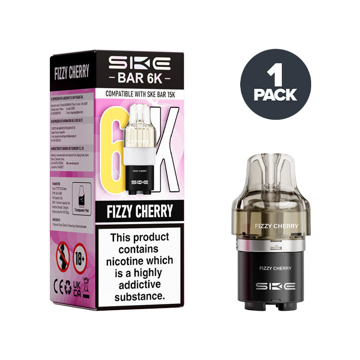Fizzy Cherry SKE Bar 6K Refill Pack and box