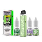 Flowing Green Vaporesso Xros 5 Mini Kit with a Pack of Pods and Three 10ml Bottles of Nic Salt E-Liquid