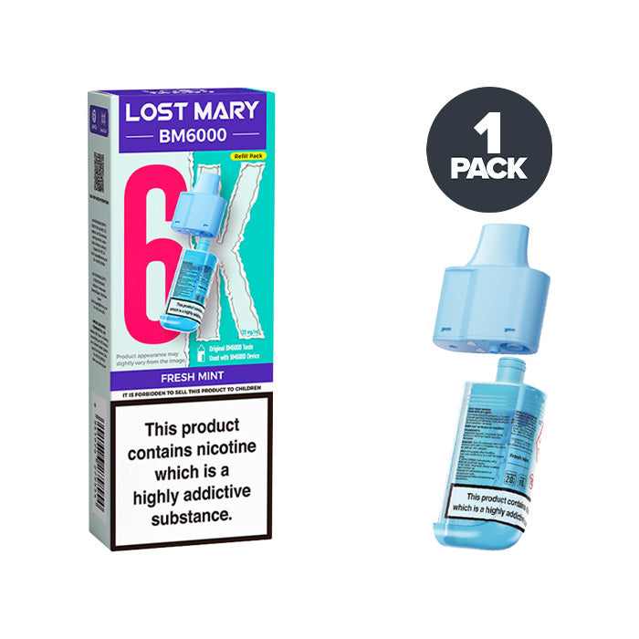 Fresh Mint Lost Mary BM6000 Refill Pack 20mg