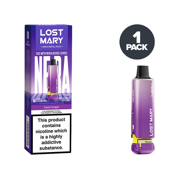 Gami Grape Lost Mary Nera 15000 puff refill pack and box