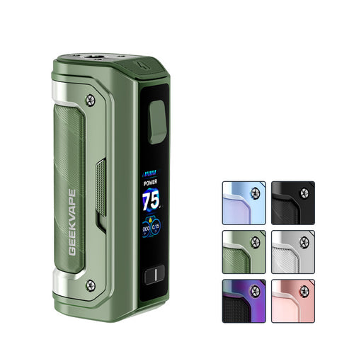 Geekvape Aegis Mini 5 Mod with six squares showcasing all available colours