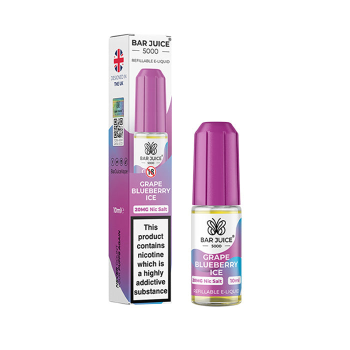 Grape Blueberry Ice Nicotine Salt by Bar Juice 5000 and Box