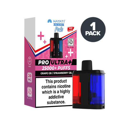 Grape GB/ Strawberry GB Hayati Pro Ultra Plus Prefilled Pod and Box