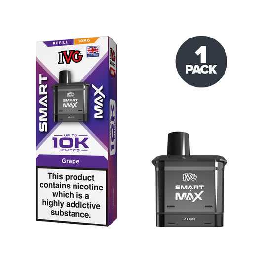 Grape IVG Smart Max 10mg Refill Pack and Box