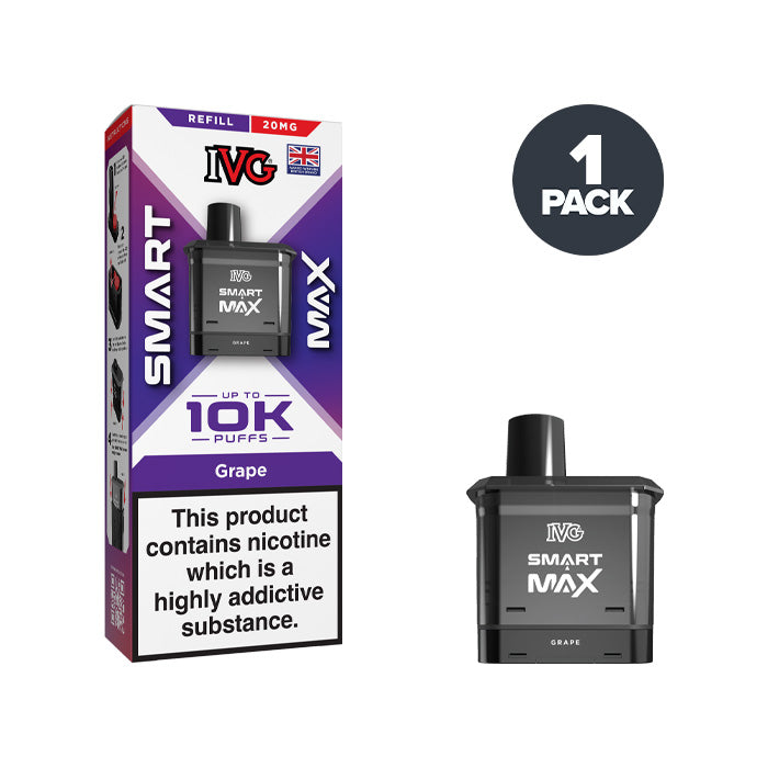 Grape 20mg IVG Smart Max Refill Pack and Box