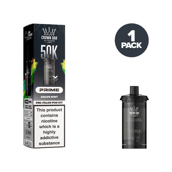 Grape Mint Al Fakher Hypermax Prime 50K Refill Pack and Box