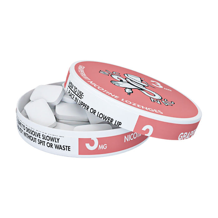 Open can of Nic Nac Grapefruit 3mg Nicotine Lozenges