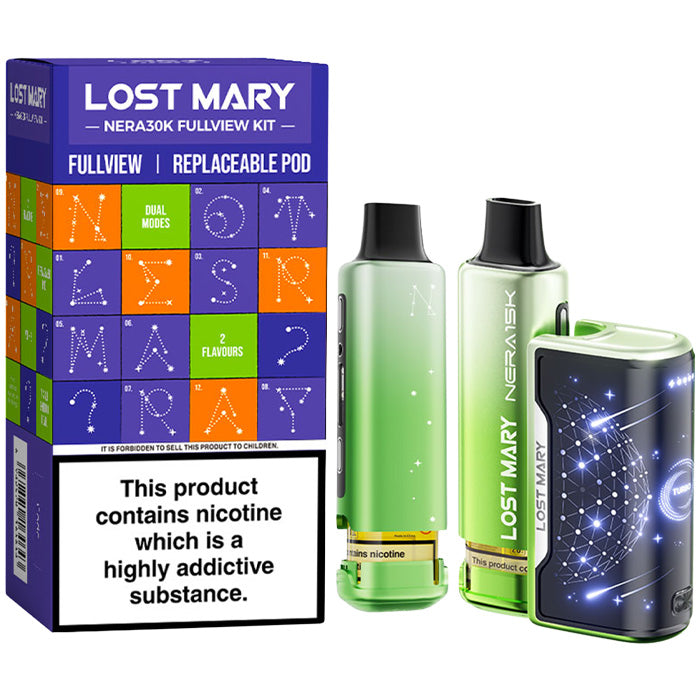 Lost Mary Nera 30K Stargazer Edition Green Edition Kit and Box