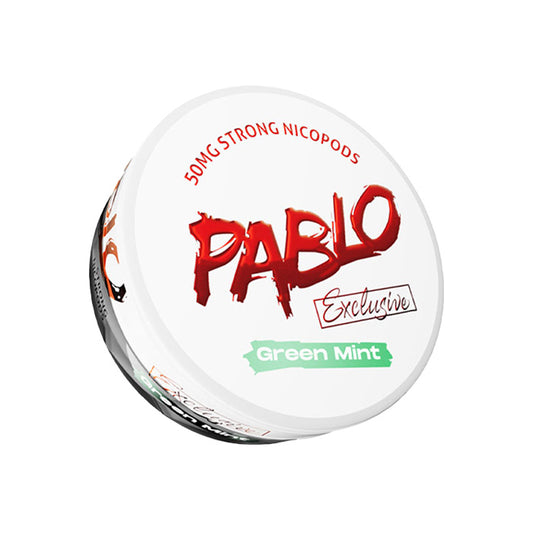 Tub of Green Mint Pablo Exclusive 50mg Nicotine Pouches