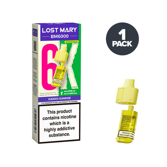 Hawaii Sunrise Lost Mary BM6000 Prefilled Pod and Box