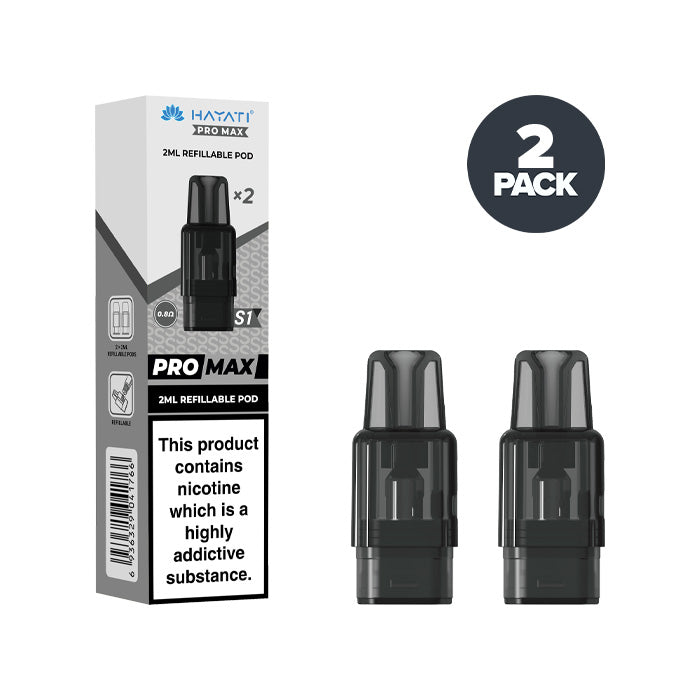Two Hayati Pro Max S1 Refillable Pods and Box
