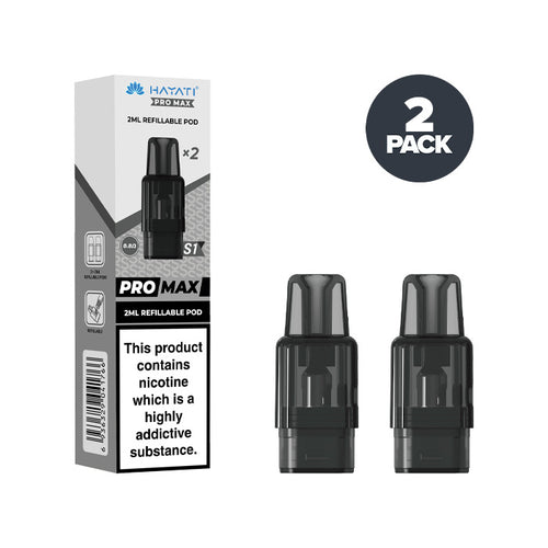 Two Hayati Pro Max S1 Refillable Pods and Box