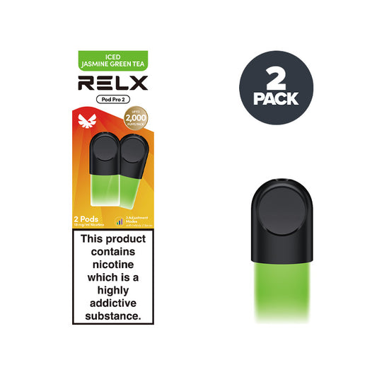 Iced Jasmine Green Tea Relx Pod Pro 2 Pod and Box