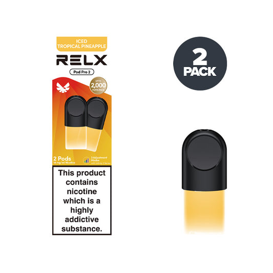 Iced Tropical Pineapple Relx Pod Pro 2 Pod and Box
