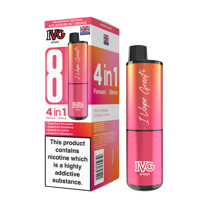 IVG 2400 Rechargeable Vape Kit Grapefruit Edition