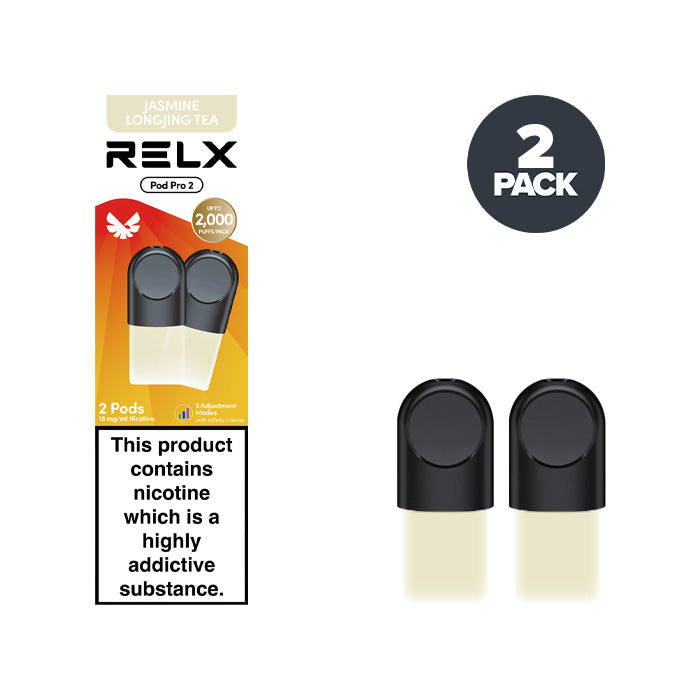 Jasmine Longjing Tea RELX Pod Pro 2 Pods and Box