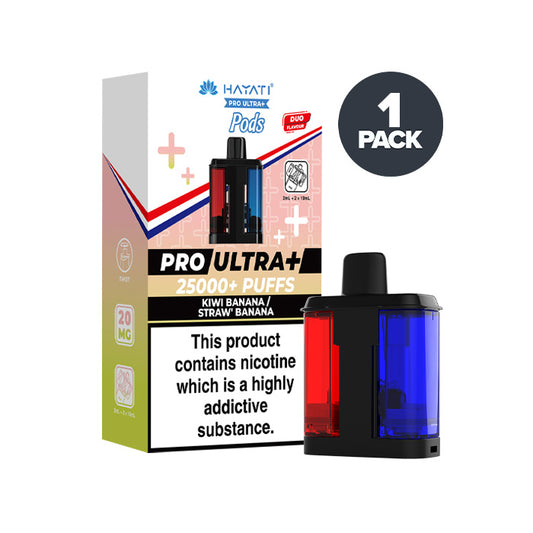 Kiwi Banana/Straw' Banana Hayati Pro Ultra Plus Prefilled Pod and Box