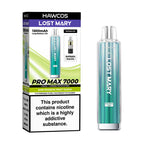 Kiwi Passionfruit Guava Hawcos X Lost Mary 7000 Pro Max Prefilled Pod Kit and Box