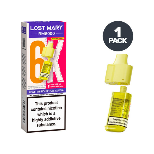 Kiwi Passion Fruit Guava Lost Mary BM6000 Refill Pack 20mg