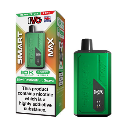 Kiwi Passionfruit Guava IVG Smart Max Prefilled Pod Kit and Box