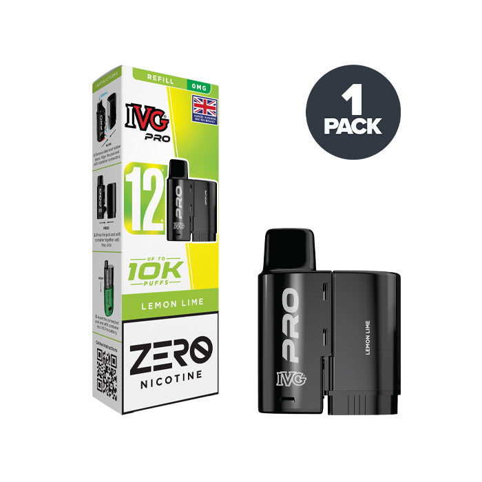 5mg Lemon Lime IVG Pro 12 Refill Pack and Box