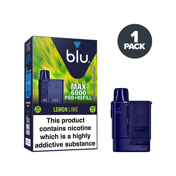 Lemon Lime Blu Max 6000 Refill Pack and Box