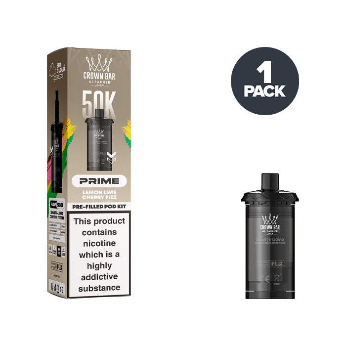 Lemon Lime Cherry Fizz Al Fakher Hypermax Prime 50K Refill Pack and Box