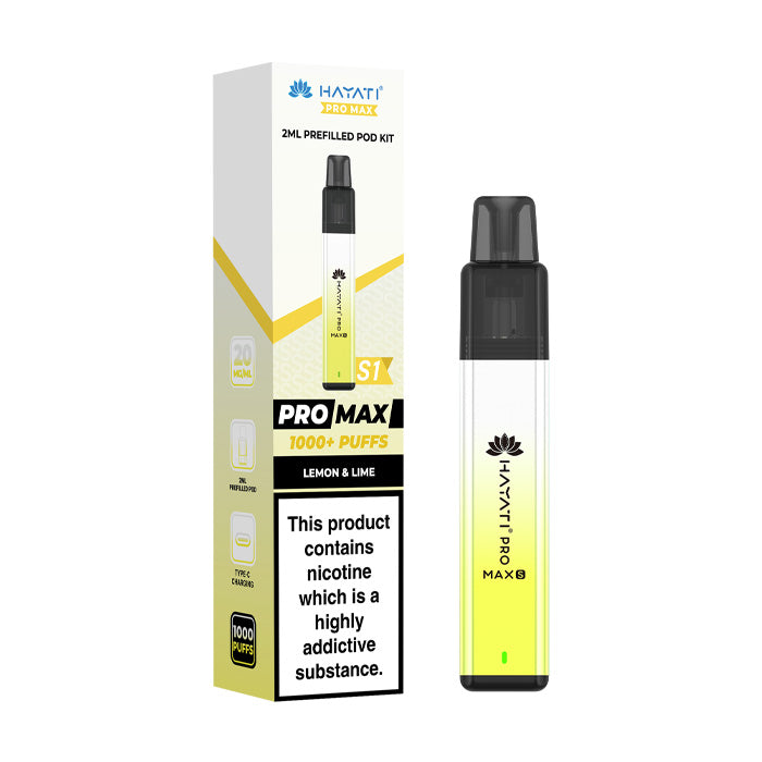 Lemon Lime Hayati Pro Max S1 Prefilled Pod Kit and Box