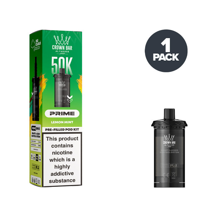 Lemon Mint Al Fakher Hypermax Prime 50K Refill Pack and Box