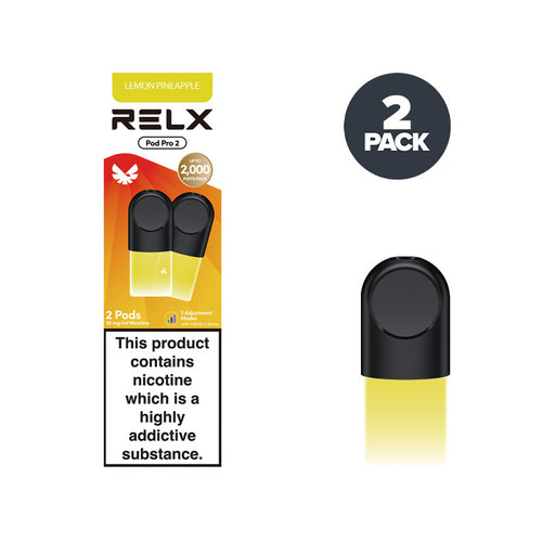 Lemon Pineapple Relx Pod Pro 2 Pod and Box