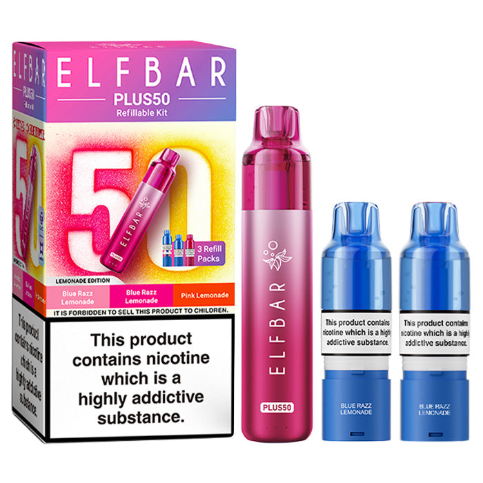 Lemonade Edition Elf Bar Plus 50 Prefilled Pod Kit and Box