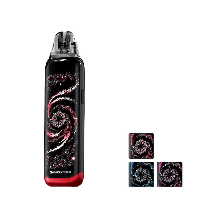Lost Vape Galaxy T360 Pod Kit with three squares showcasing all available colours