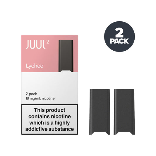 Two Lychee JUUL2 Prefilled Pods and Box