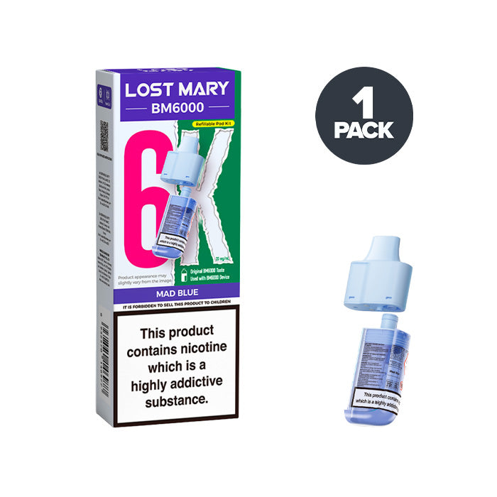 Mad Blue Lost Mary BM6000 Prefilled Pod and Box